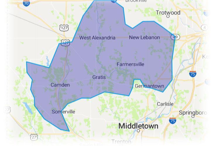 Bridgelink service map preble and montgomery county